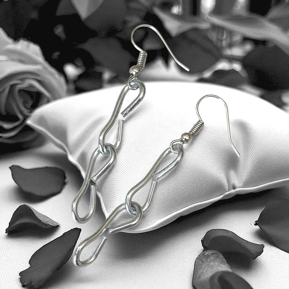 5 For $25💫Punk Silver Chain Dangles - Picture 5 of 5